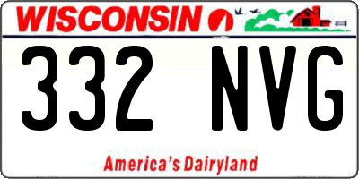 WI license plate 332NVG