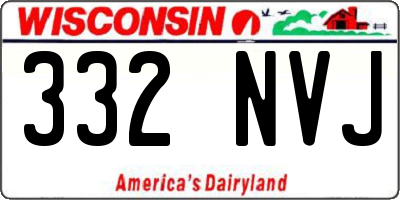 WI license plate 332NVJ