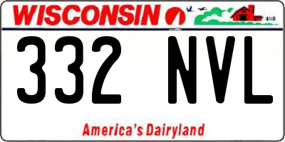 WI license plate 332NVL