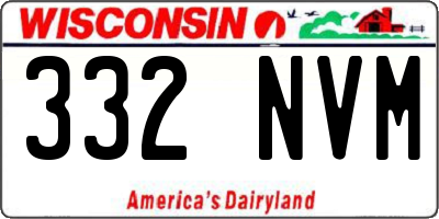 WI license plate 332NVM