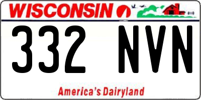 WI license plate 332NVN