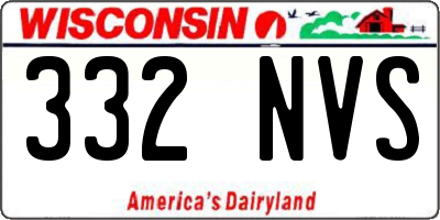 WI license plate 332NVS