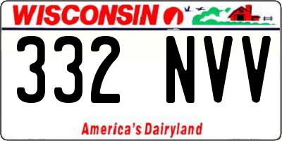 WI license plate 332NVV