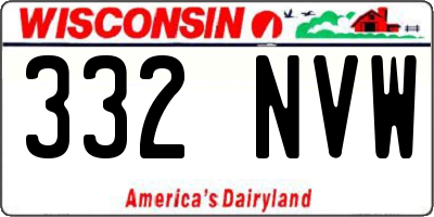 WI license plate 332NVW
