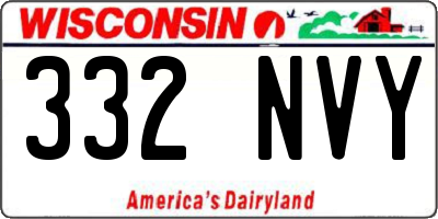 WI license plate 332NVY