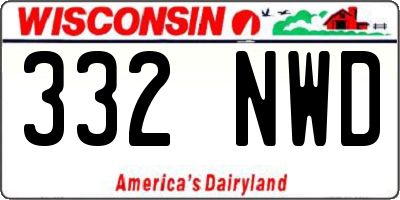 WI license plate 332NWD