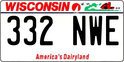 WI license plate 332NWE