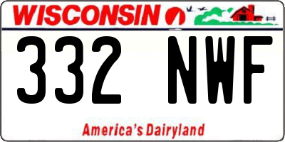 WI license plate 332NWF