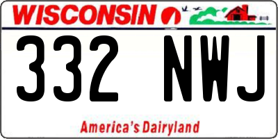 WI license plate 332NWJ