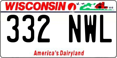 WI license plate 332NWL
