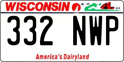 WI license plate 332NWP