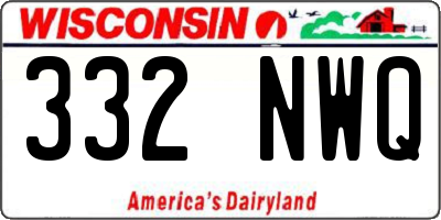 WI license plate 332NWQ
