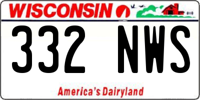 WI license plate 332NWS