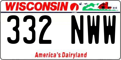 WI license plate 332NWW
