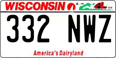 WI license plate 332NWZ