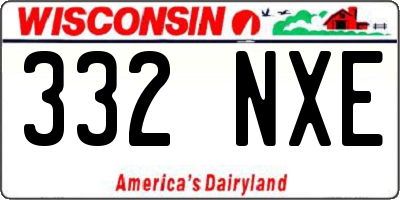 WI license plate 332NXE
