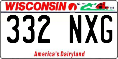 WI license plate 332NXG