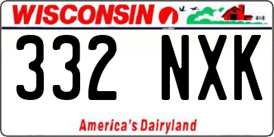 WI license plate 332NXK