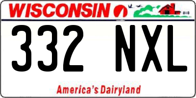 WI license plate 332NXL