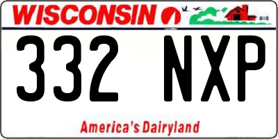 WI license plate 332NXP