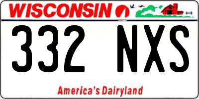 WI license plate 332NXS