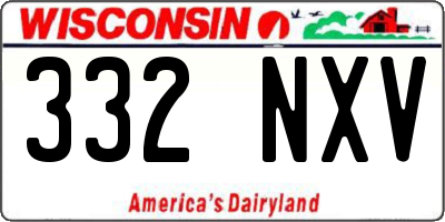 WI license plate 332NXV
