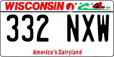 WI license plate 332NXW