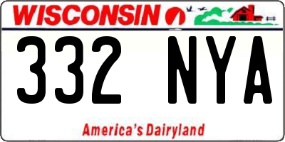 WI license plate 332NYA
