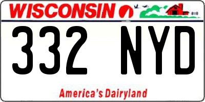 WI license plate 332NYD