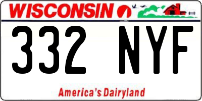 WI license plate 332NYF