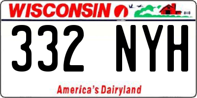 WI license plate 332NYH