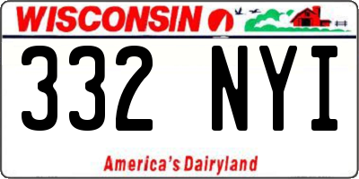 WI license plate 332NYI
