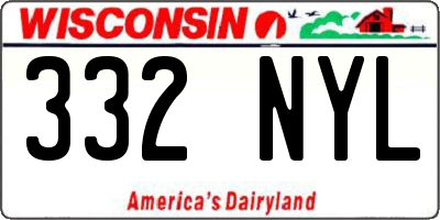 WI license plate 332NYL
