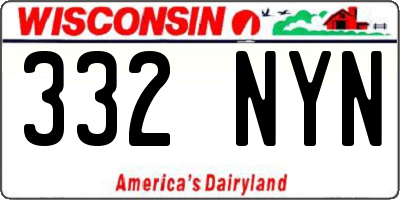 WI license plate 332NYN