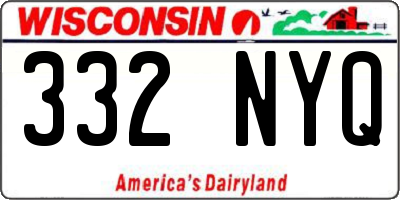 WI license plate 332NYQ