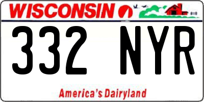 WI license plate 332NYR