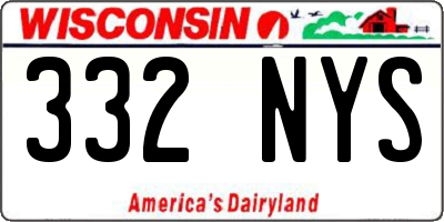 WI license plate 332NYS