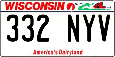 WI license plate 332NYV