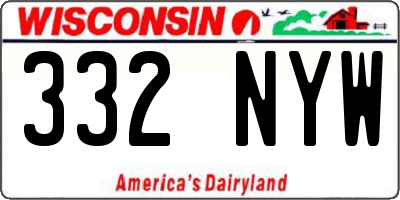 WI license plate 332NYW