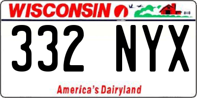 WI license plate 332NYX