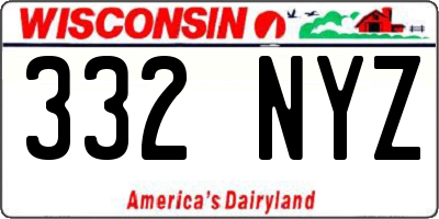 WI license plate 332NYZ