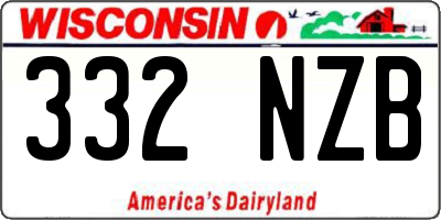 WI license plate 332NZB