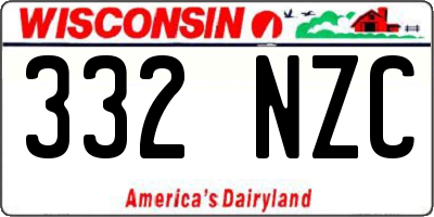 WI license plate 332NZC