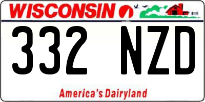 WI license plate 332NZD