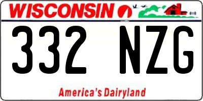 WI license plate 332NZG