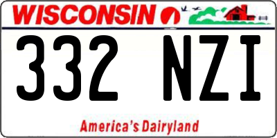 WI license plate 332NZI
