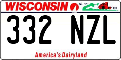 WI license plate 332NZL