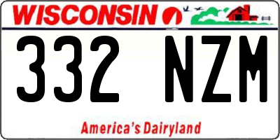 WI license plate 332NZM