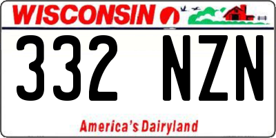 WI license plate 332NZN