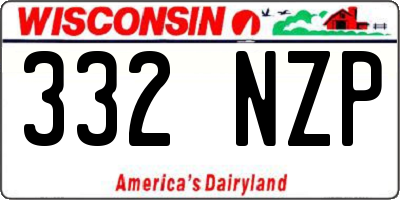 WI license plate 332NZP